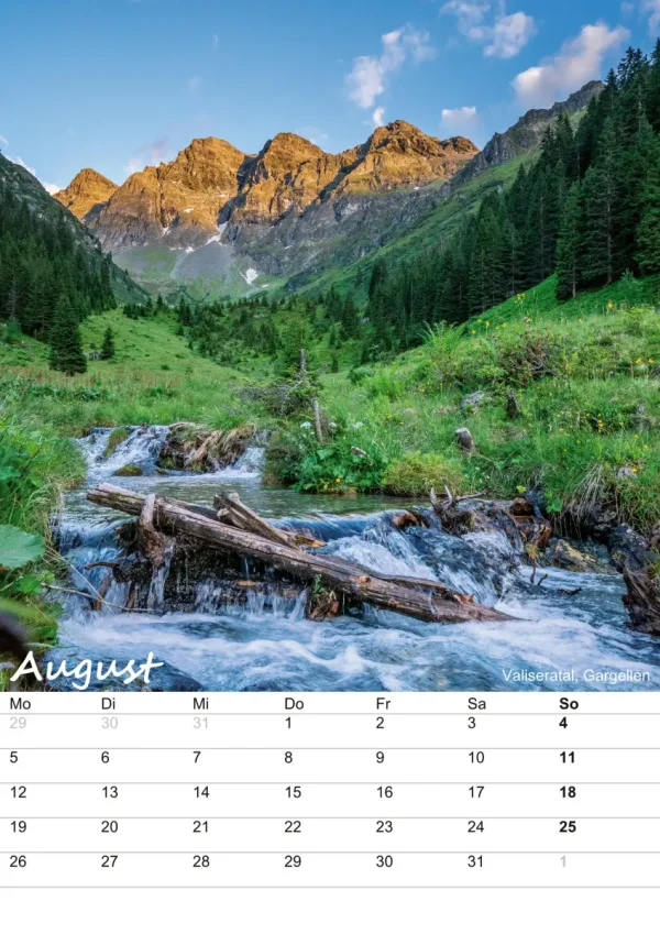 Bergkalender Montafon 2024 - August