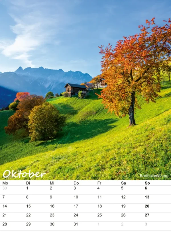 Bergkalender Montafon 2024 - Oktober